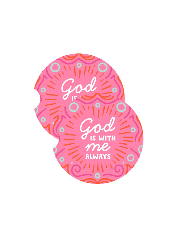 God Is With Me Car Coasters