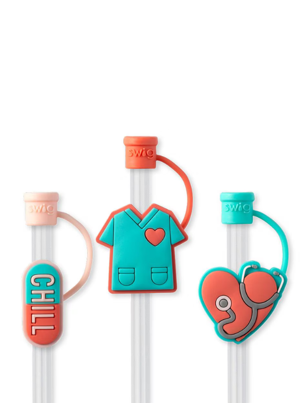 Scrub Life Straw Topper Set