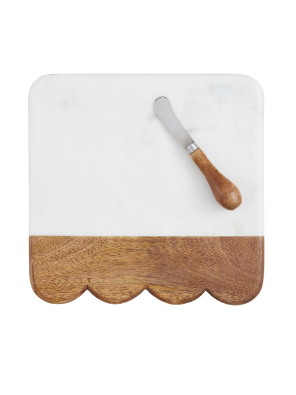Scallop Wood Marble Board