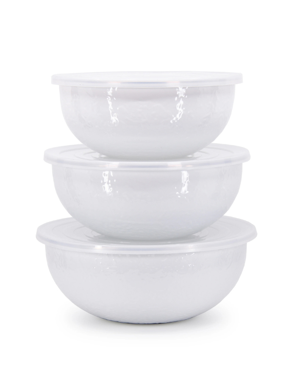 White Solid Mixing Bowls by Golden Rabbit