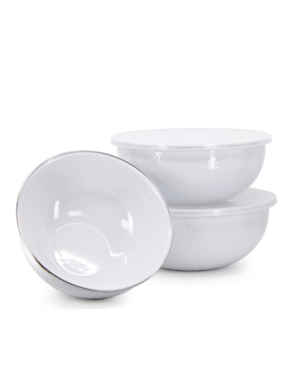 White Solid Mixing Bowls by Golden Rabbit