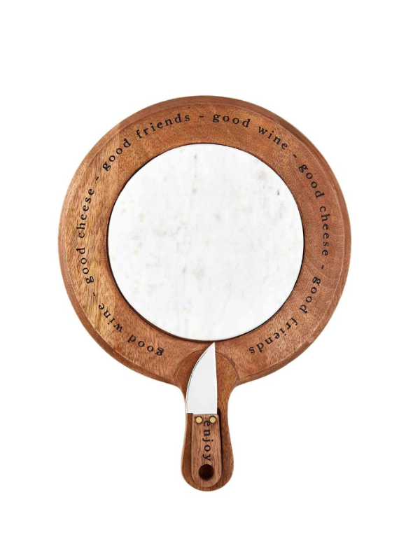Marble Inset Wood Cheese Board Set