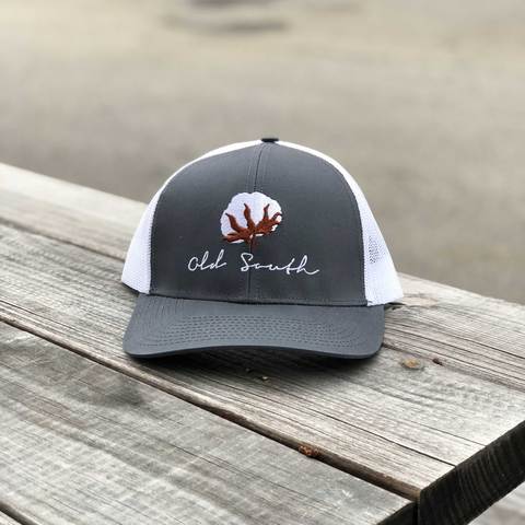 Cotton Trucker Hat in Graphite/White by Old South