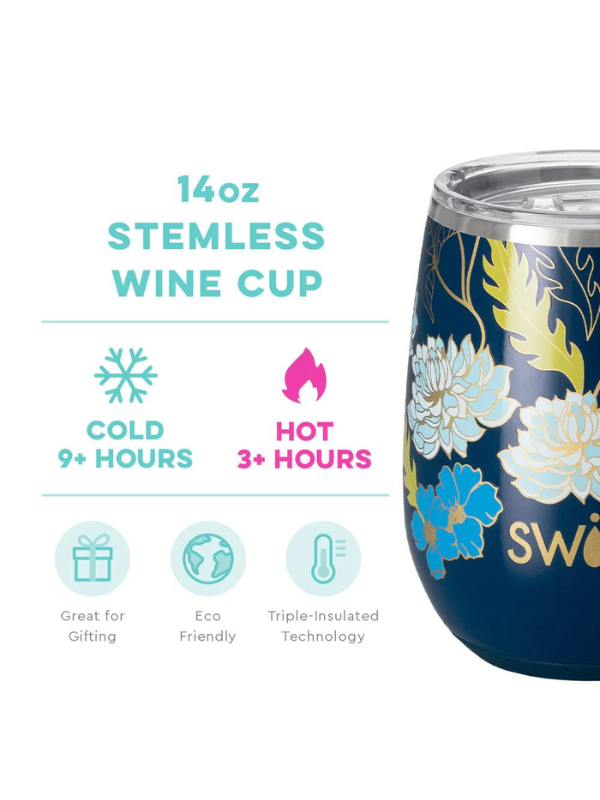 Water Lily Stemless Wine Cup by Swig Life
